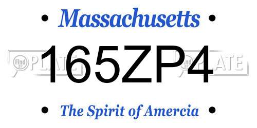 165ZP4 Massachusetts License Plate