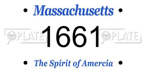 1661 Massachusetts License Plate