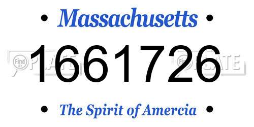 1661726 Massachusetts License Plate