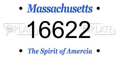 16622 Massachusetts License Plate