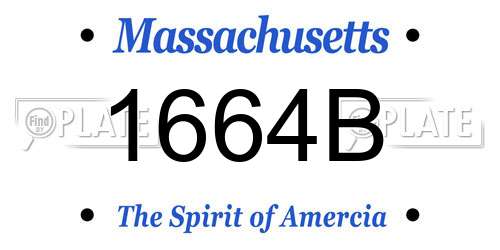 1664B Massachusetts License Plate