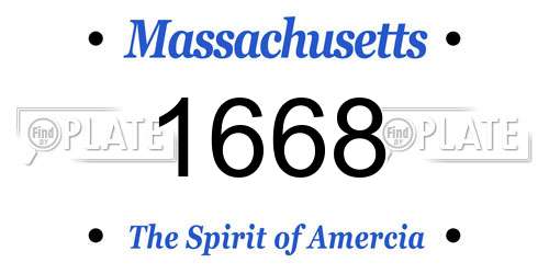1668 Massachusetts License Plate