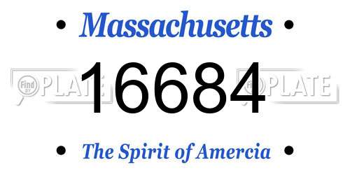 16684 Massachusetts License Plate
