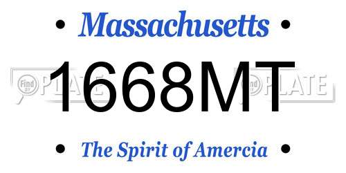 1668MT Massachusetts License Plate