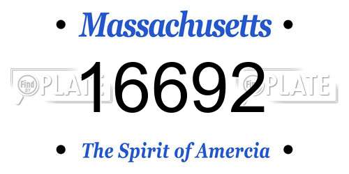 16692 Massachusetts License Plate