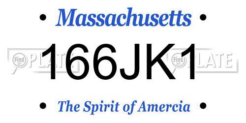 166JK1 Massachusetts License Plate