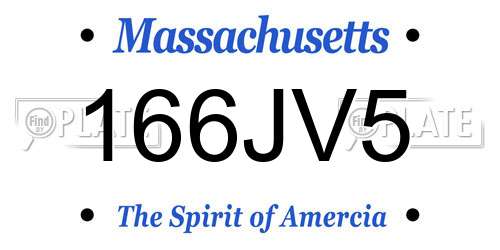 166JV5 Massachusetts License Plate