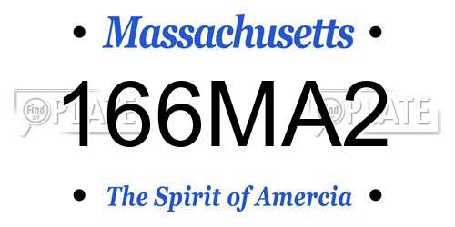 166MA2 Massachusetts License Plate