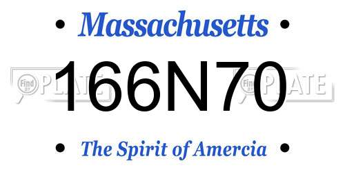 166N70 Massachusetts License Plate