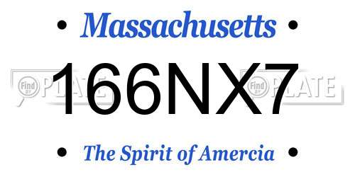 166NX7 Massachusetts License Plate