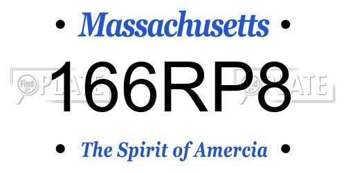 166RP8 Massachusetts License Plate