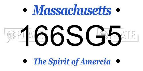 166SG5 Massachusetts License Plate