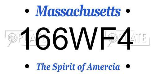 166WF4 Massachusetts License Plate