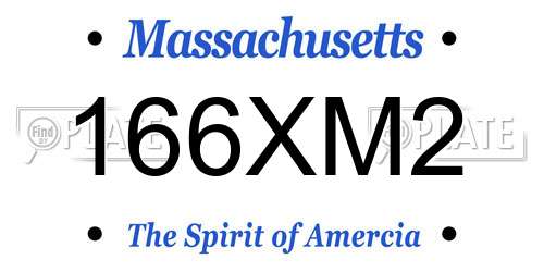 166XM2 Massachusetts License Plate