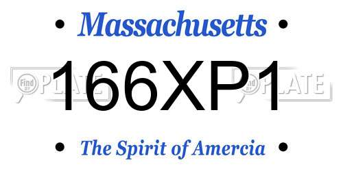 166XP1 Massachusetts License Plate