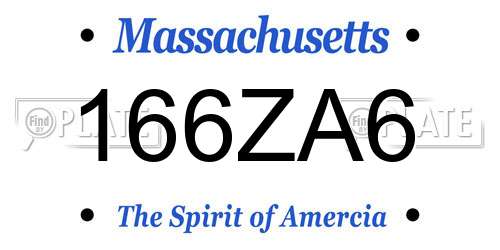 166ZA6 Massachusetts License Plate
