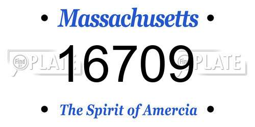 16709 Massachusetts License Plate