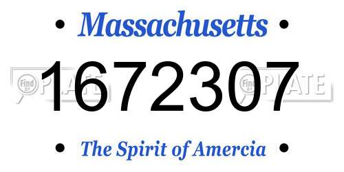 1672307 Massachusetts License Plate