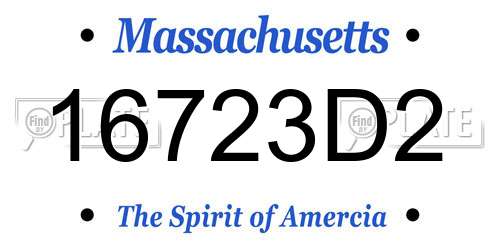 16723D2 Massachusetts License Plate
