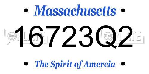 16723Q2 Massachusetts License Plate