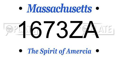 1673ZA Massachusetts License Plate