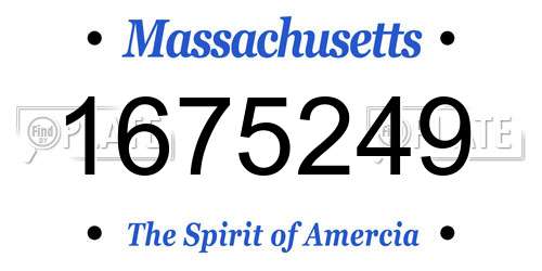 1675249 Massachusetts License Plate