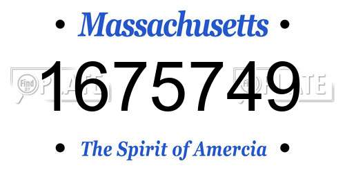 1675749 Massachusetts License Plate