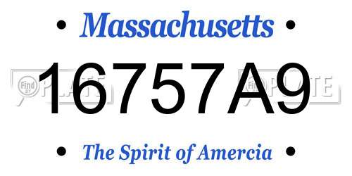 16757A9 Massachusetts License Plate