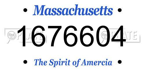 1676604 Massachusetts License Plate