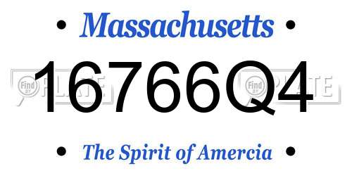 16766Q4 Massachusetts License Plate