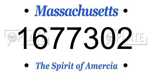 1677302 Massachusetts License Plate