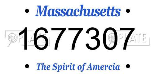 1677307 Massachusetts License Plate
