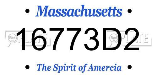 16773D2 Massachusetts License Plate