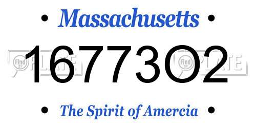 16773O2 Massachusetts License Plate