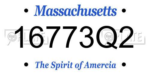 16773Q2 Massachusetts License Plate