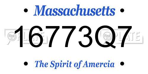 16773Q7 Massachusetts License Plate