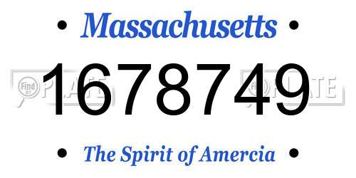 1678749 Massachusetts License Plate