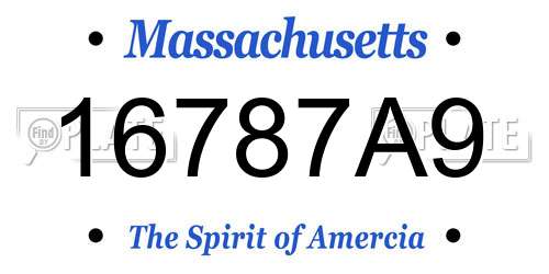 16787A9 Massachusetts License Plate