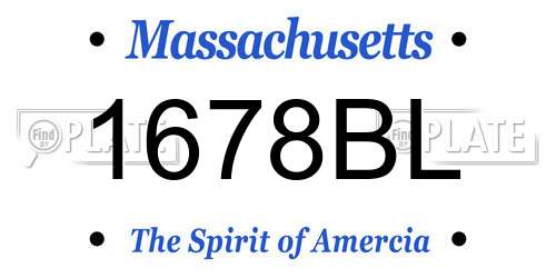 1678BL Massachusetts License Plate