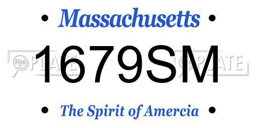 1679SM Massachusetts License Plate