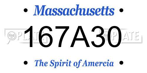167A30 Massachusetts License Plate