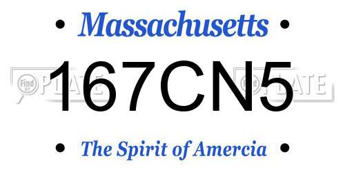 167CN5 Massachusetts License Plate