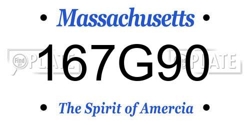 167G90 Massachusetts License Plate