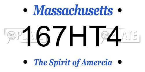 167HT4 Massachusetts License Plate