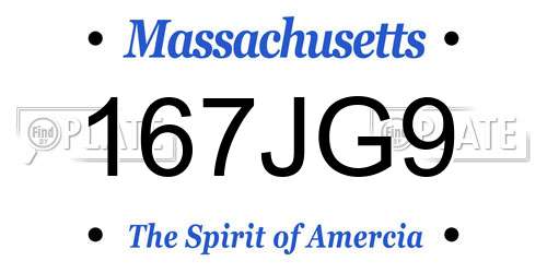167JG9 Massachusetts License Plate