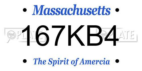 167KB4 Massachusetts License Plate