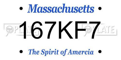 167KF7 Massachusetts License Plate