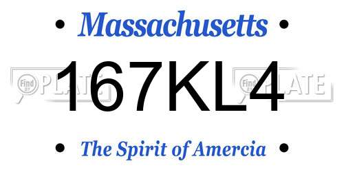 167KL4 Massachusetts License Plate
