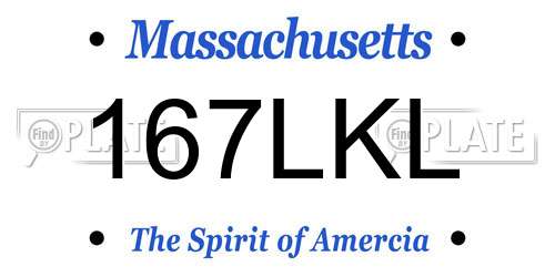 167LKL Massachusetts License Plate