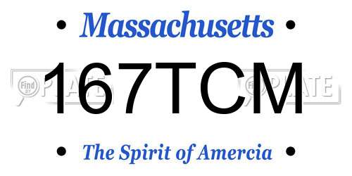 167TCM Massachusetts License Plate